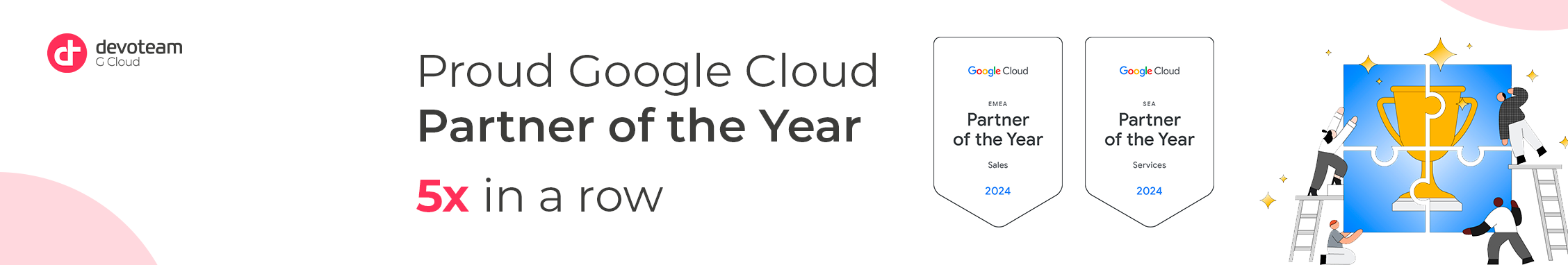 Devoteam prolonge sa série de récompenses en remportant pour la cinquième fois consécutive le prix du Partenaire de Vente de l’Année – EMEA de Google Cloud