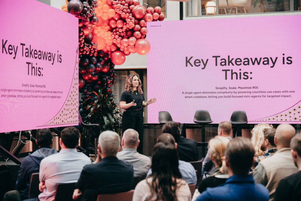 Evelyn Piros-Read from presenting Strawberry's innovation during GCD by Devoteam
