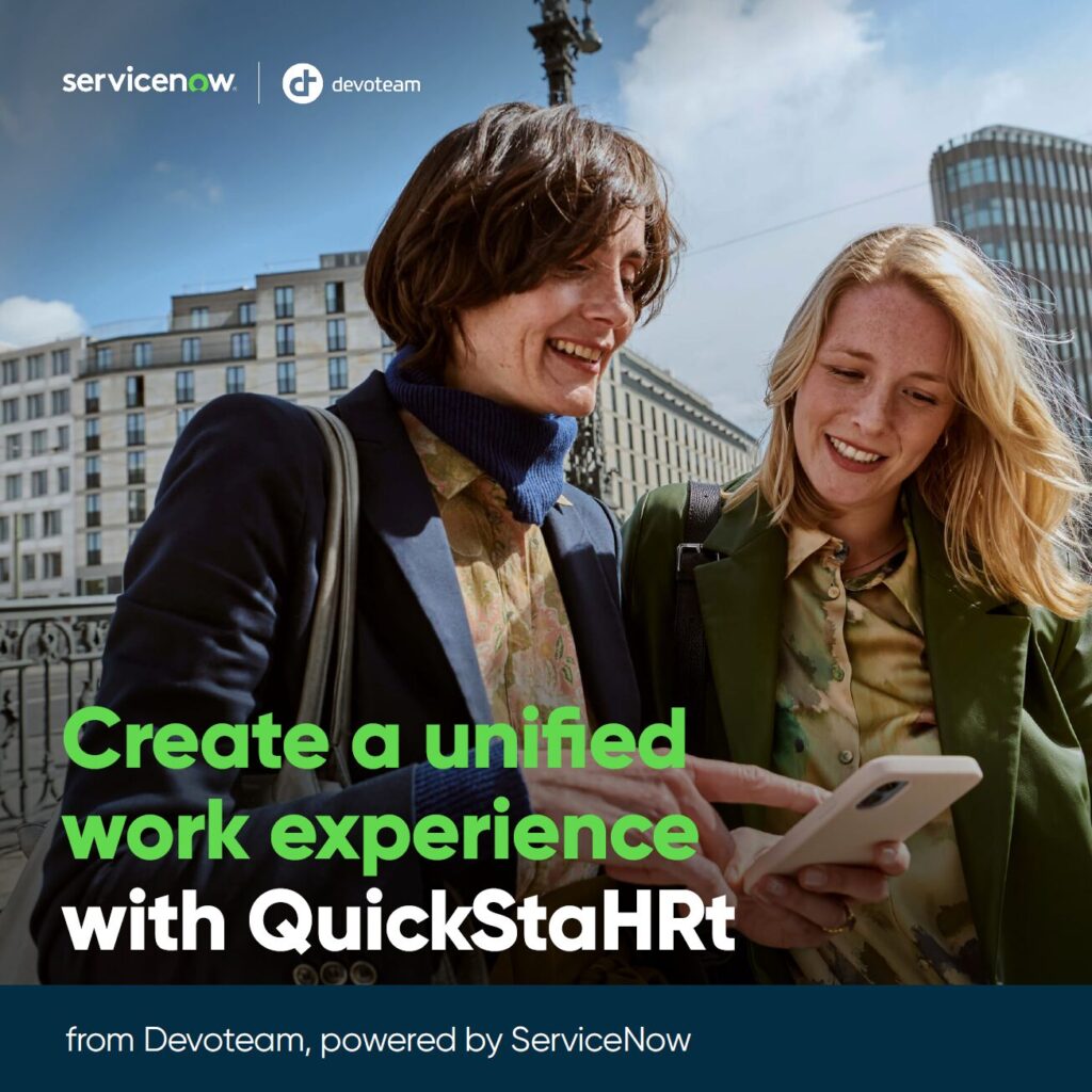 Create a unified work experience with QuickStaHRt from Devoteam, powered by ServiceNow