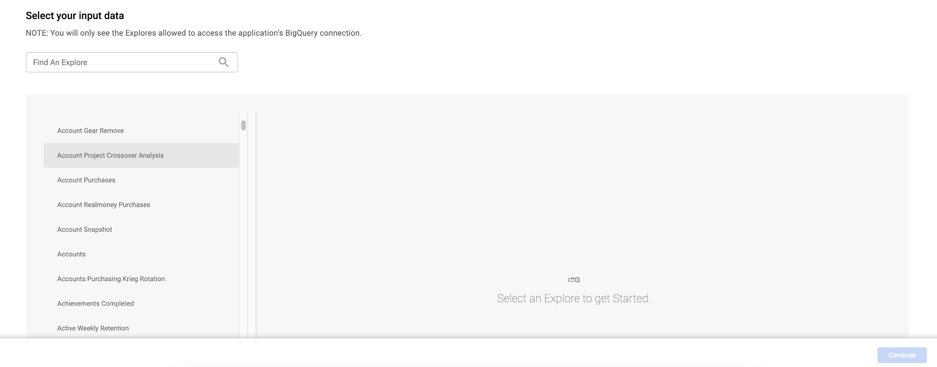 Select your input data
