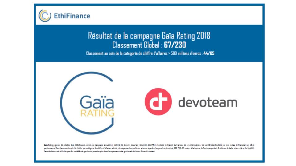 Devoteam progresse dans le classement Gaïa Rating !