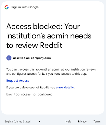 The message users will see when access is blocked.