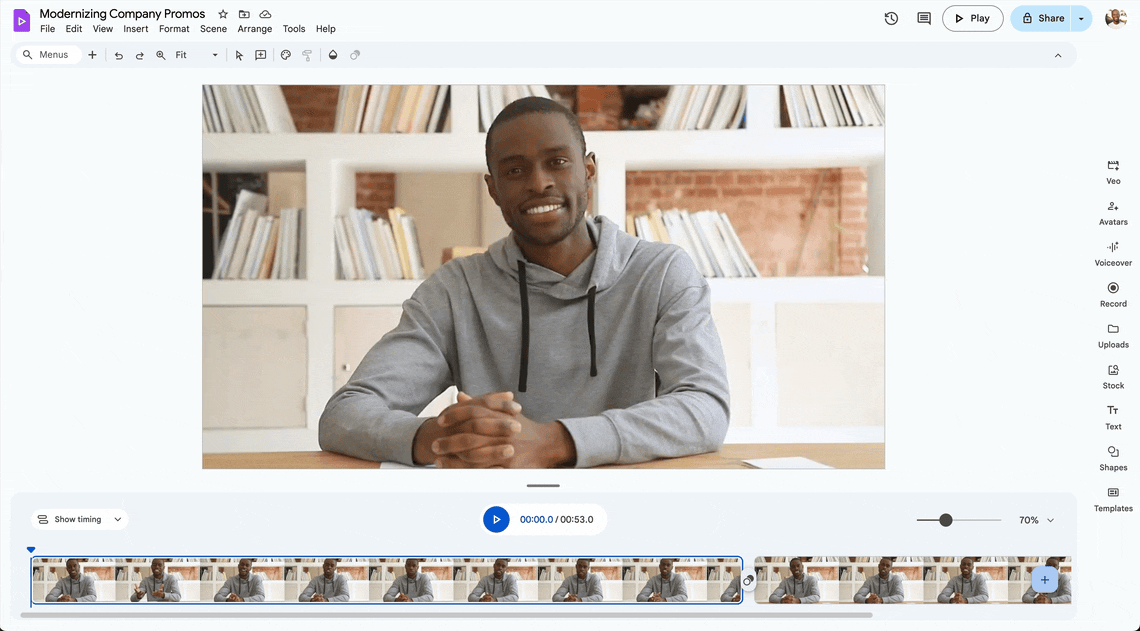 Video Editing with Transcript in Google Vids demo