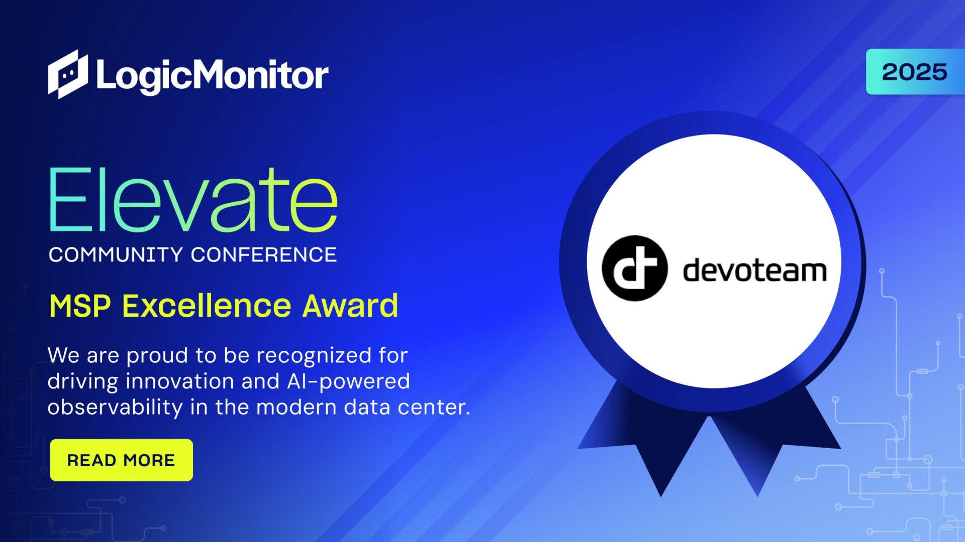 Devoteam Honoured with MSP Excellence Award by LogicMonitor 